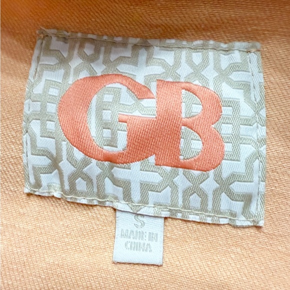 Gianni Bini Peach Cropped Denim Jacket Sz S – Frayed Hem Stretch Jean Style - Picture 7 of 7